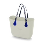 alça de ombro azul com estampa étnica e anel de metal para bolsa customizável b.uniq modelos b.super e b.smart