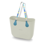 alça de ombro listrada azul com anel de metal para bolsa customizável b.uniq modelos b.super e b.smart