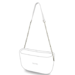 alça de ombro de corrente e corino para bolsa customizável b.uniq modelo b.cool na cor branca