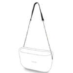 alça de ombro de corrente e corino para bolsa customizável b.uniq modelo b.cool na cor preta