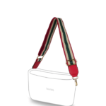 alça ajustável vermelha, verde e creme para bolsa customizável b.uniq modelo b.lovely