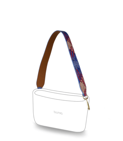 alça de ombro de trançado azul e vermelho para bolsa customizável b.uniq modelo b.lovely