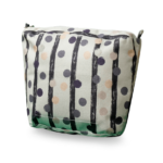 recheio para bolsa customizável b.uniq modelo b.smart na cor branca com estampa de listras e bolinhas metálicas