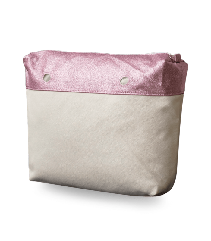 recheio para bolsa customizável b.uniq modelo b.super creme com glitter rosa