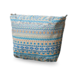 recheio para bolsa customizável b.uniq modelo b.super com estampa étnica laranja e azul e fundo branco