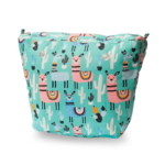 recheio para bolsa customizável b.uniq modelo b.super na cor azul com estampa de lhamas