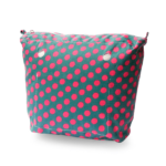 recheio para bolsa customizável b.uniq modelo b.super com estampa poá cinza e rosa