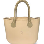 Look b.super Caqui, Recheio Couro Ecológico Bege e Alça Gota Caqui