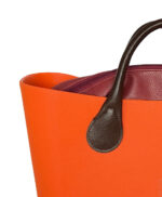 Look b.super Laranja, Recheio Couro Ecológico Vinho e Alça Gota Marrom - Imagem 2