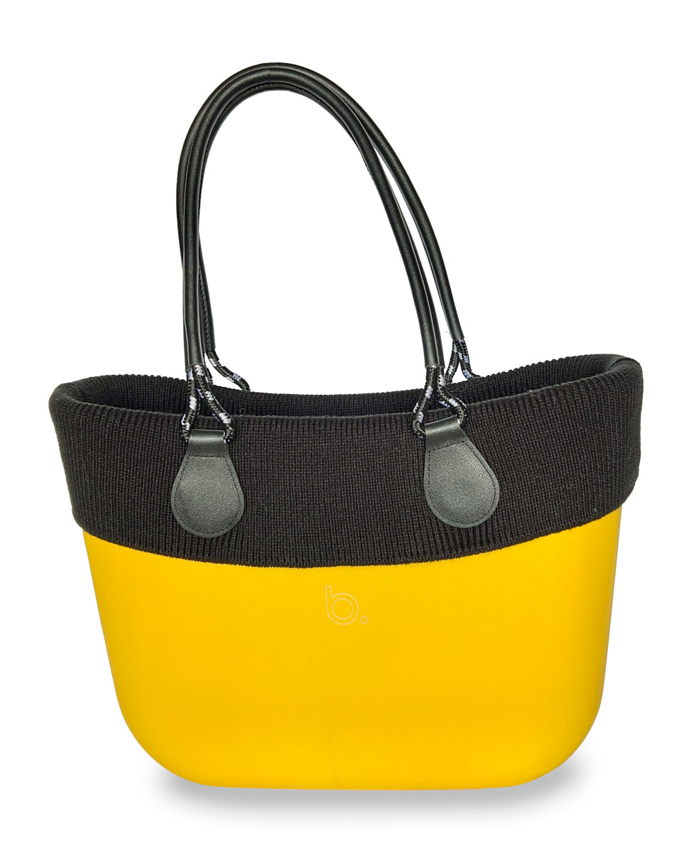 BSUPER_MOSTARDA_PALA_TRICOT_PRETA_ALCA_OMBRO_ANEL_CORDA_PRETA Look b.super Mostarda, Pala Tricot Preta e Alça Anel Corda Preta - Imagem 1