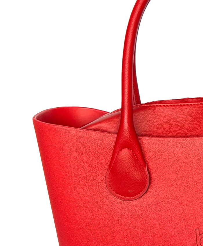 Look b.super Vermelho, Recheio Couro Ecológico e Alça Gota Vermelha - Image 2