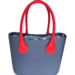 Look b.smart Azul Marinho, Jeans e Vermelho