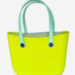 Look b.super Verde Neon, Recheio Couro Ecológico Verde e Alça EVA Menta