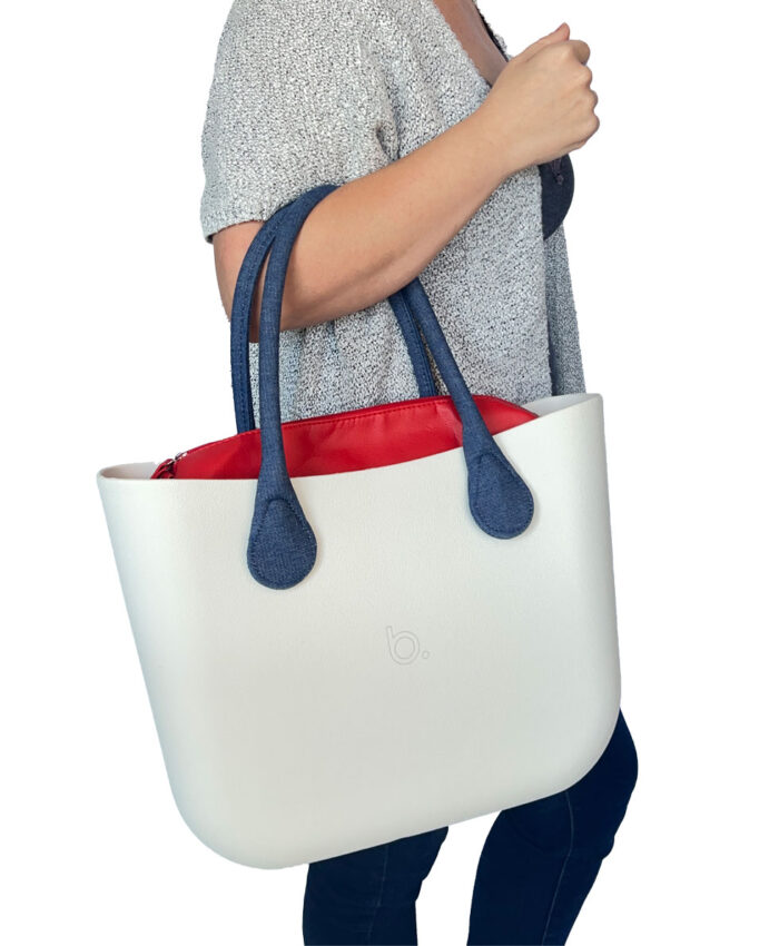 Look b.super Branco, Vermelho e Gota Jeans - Image 2