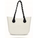 PROMO b.super branca anel metal e corca preta e branca