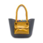 PROMO b.super cinza bolso mostarda